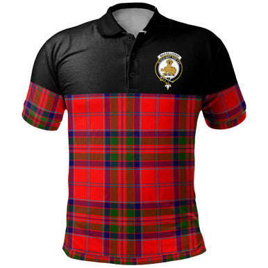 Scottish MacGillivray Clan Crest Tartan Polo Shirt - Horizontal Style Front Side Tartan Plaid