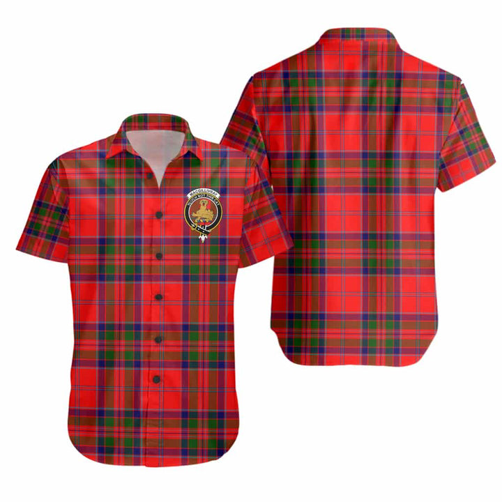 Scottish MacGillivray Clan Crest Tartan Short Sleeve Shirt Tartan Plaid