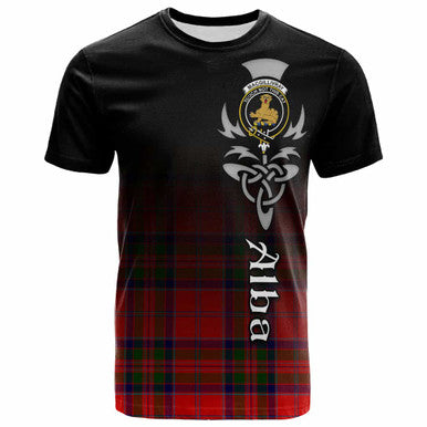 Scottish MacGillivray Clan Crest Tartan T-Shirt - Alba Gu Brath Family Crest Celtic Inspired Front Side Tartan Plaid