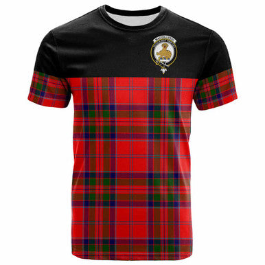 Scottish MacGillivray Clan Crest Tartan T-Shirt - Horizontal Style Front Side Tartan Plaid