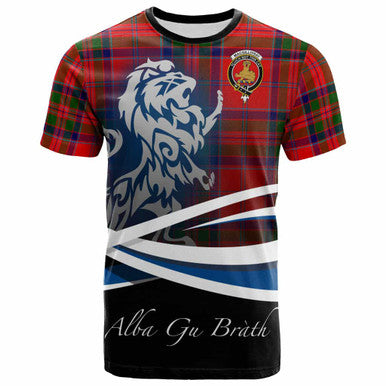 Scottish MacGillivray Clan Crest Tartan T-Shirt - Scotland Lion Front Side Tartan Plaid