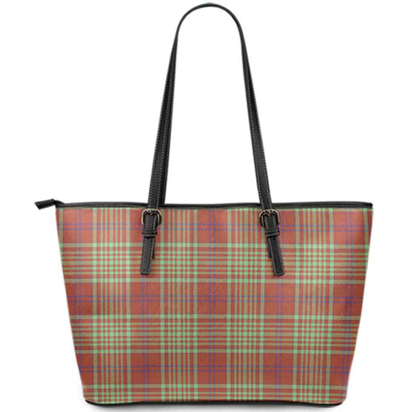 Scottish MacGillivray Hunting Ancient Clan Tartan Leather Tote Tartan Plaid