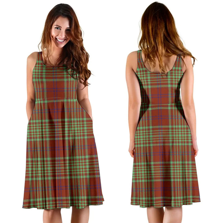 Scottish MacGillivray Hunting Ancient Clan Tartan Women Midi Dress