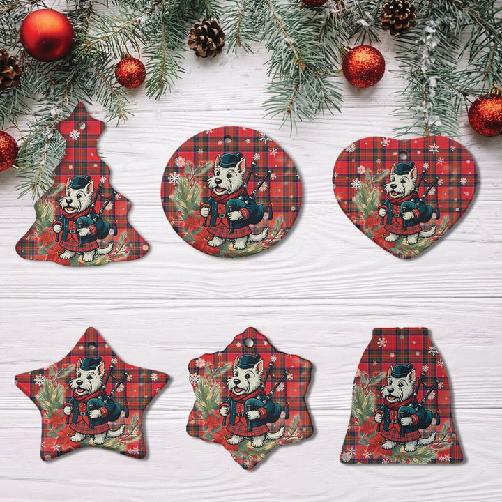 Scottish MacGillivray Modern Clan Tartan Ceramic Ornament Cute Scottish Terrier Dog All Style Tartan Plaid