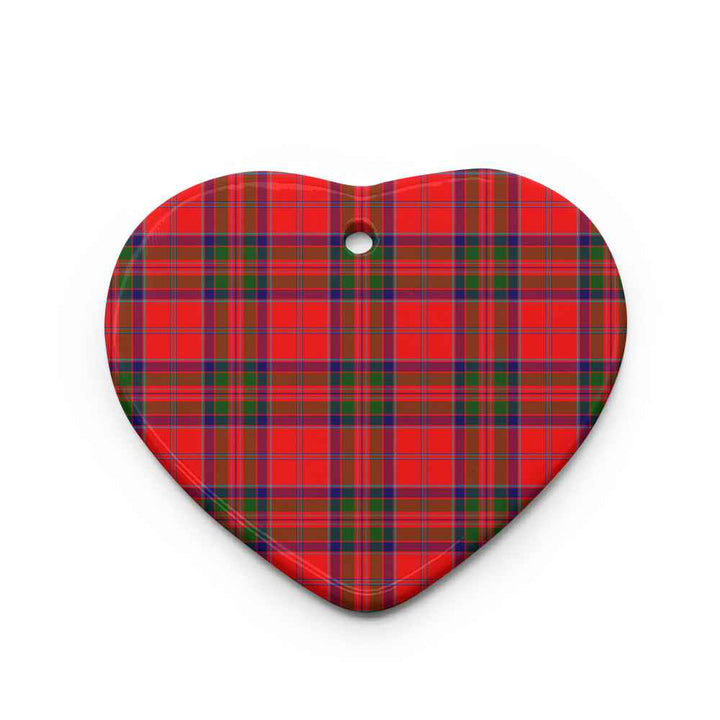 Scottish MacGillivray Modern Clan Tartan Ceramic Ornament Heart Shape Tartan Plaid