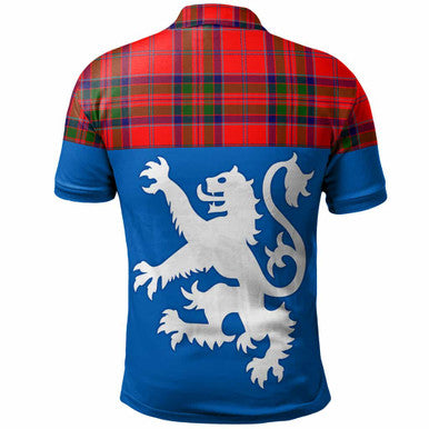 Scottish MacGillivray Modern Clan Tartan Polo Shirt - Lion Rampant of Scotland With Flag Back Side Tartan Plaid