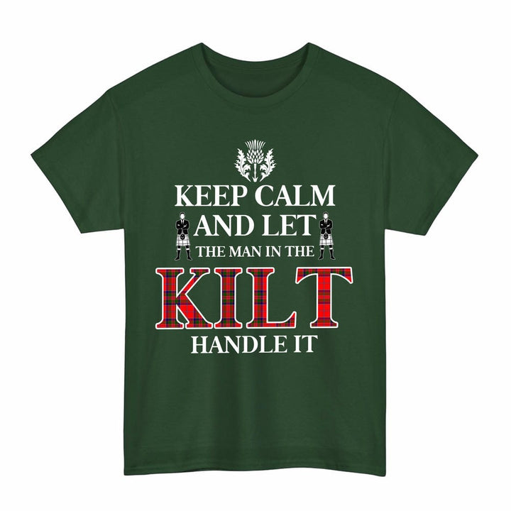 Scottish MacGillivray Modern Clan Tartan T-Shirt - Keep Calm Tartan Plaid Forest Green Color