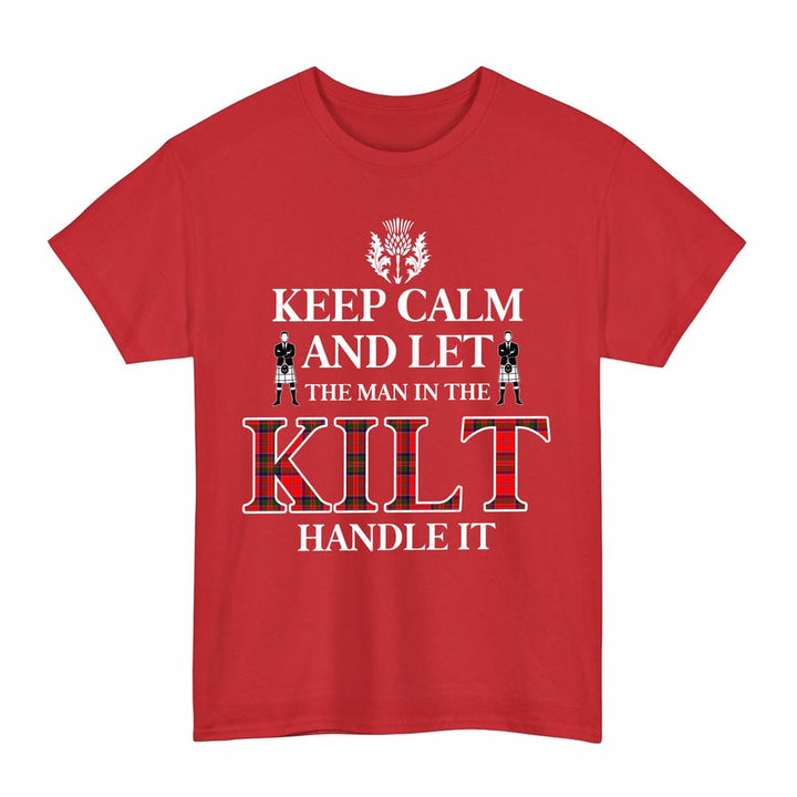 Scottish MacGillivray Modern Clan Tartan T-Shirt - Keep Calm Tartan Plaid Red Color