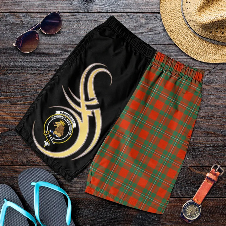 Scottish MacGregor Ancient Clan Crest Tartan Believe in Me Men's Shorts