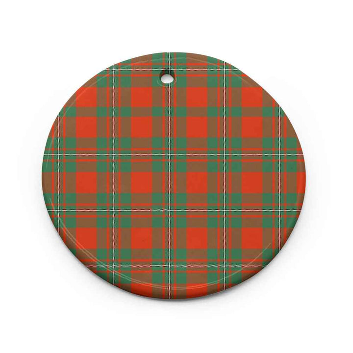 Scottish MacGregor Ancient Clan Tartan Ceramic Ornament Circle Shape Tartan Plaid