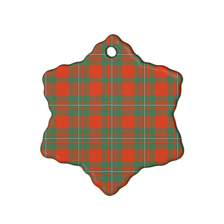 Scottish MacGregor Ancient Clan Tartan Ceramic Ornament Snow Flake Shape Tartan Plaid