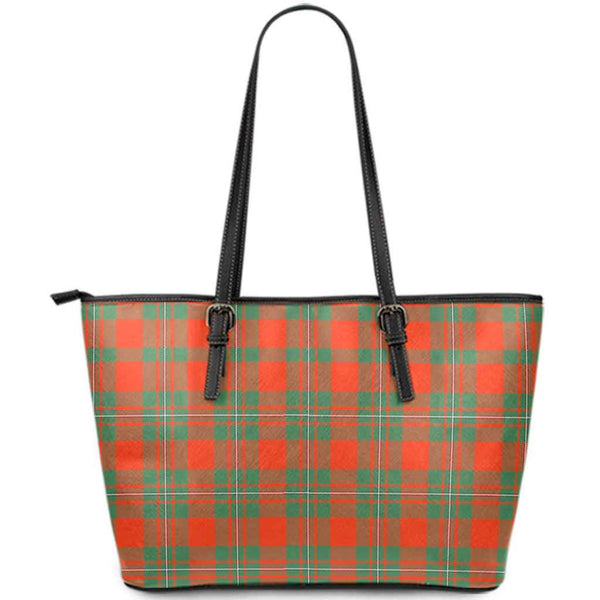 Scottish MacGregor Ancient Clan Tartan Leather Tote Tartan Plaid