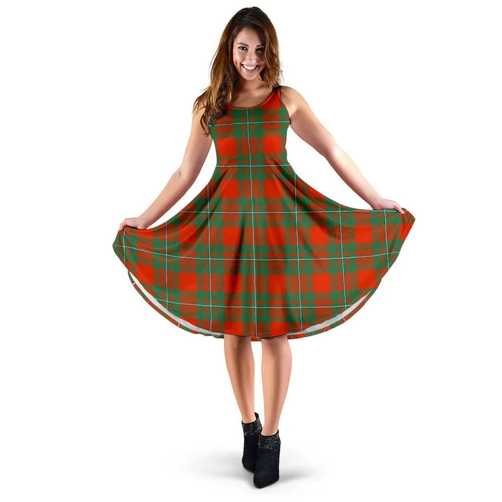 Scottish MacGregor Ancient Clan Tartan Women Midi Dress