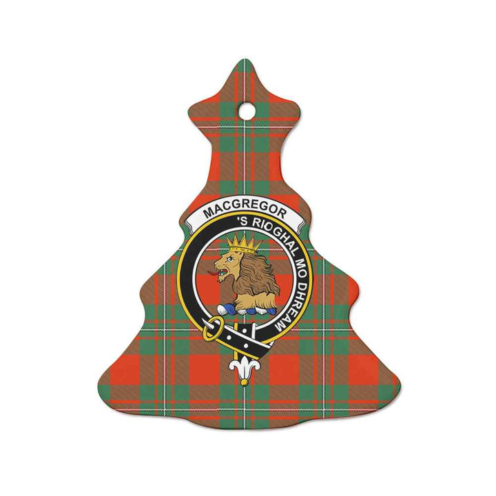 Scottish MacGregor Clan Crest Tartan Ceramic Ornament Tree Shape Tartan Plaid