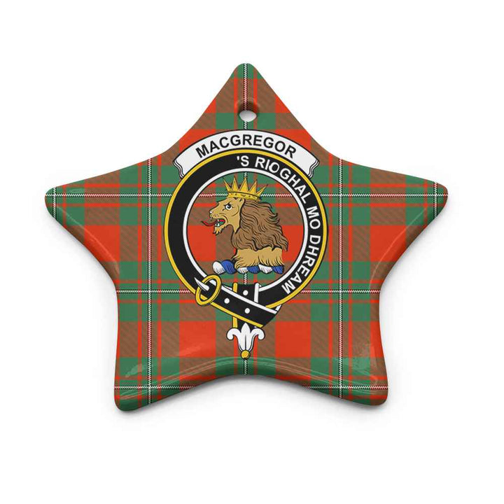 Scottish MacGregor Clan Crest Tartan Ceramic Ornament Star Shape Tartan Plaid