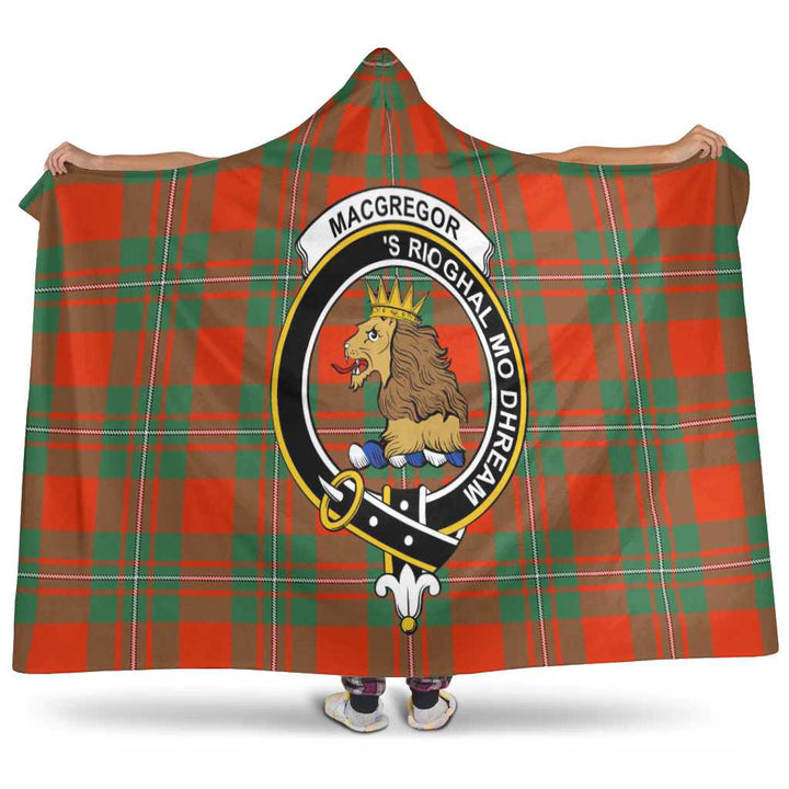 Scottish MacGregor Clan Crest Tartan Hooded Blanket Tartan Plaid 1