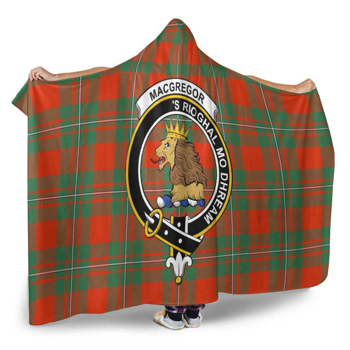 Scottish MacGregor Clan Crest Tartan Hooded Blanket Tartan Plaid 2