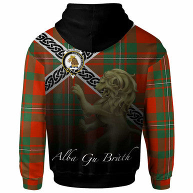 Scottish MacGregor Clan Crest Tartan Hoodie - Scotland Lion Back Side Tartan Plaid