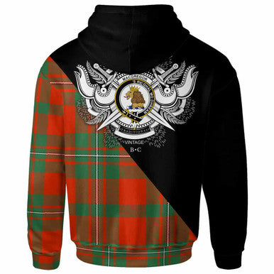 Scottish MacGregor Clan Crest Tartan Hoodie - Military Logo Back Side Tartan Plaid