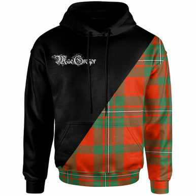 Scottish MacGregor Clan Crest Tartan Hoodie - Military Logo Front Side Tartan Plaid