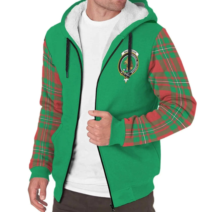 Scottish MacGregor Clan Crest Tartan Plaid Sleeve Sherpa Hoodie