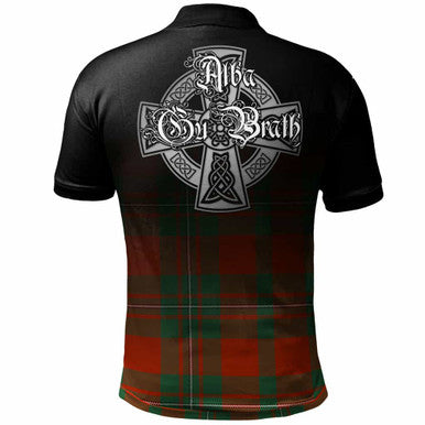 Scottish MacGregor Clan Crest Tartan Polo Shirt - Alba Gu Brath Family Crest Celtic Inspired Back Side Tartan Plaid