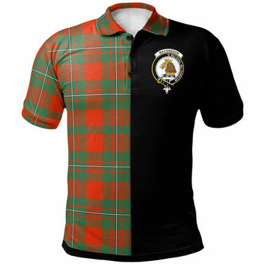 Scottish MacGregor Clan Crest Tartan Polo Shirt - Half in Me Front Side Tartan Plaid