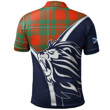Scottish MacGregor Clan Crest Tartan Polo Shirt - Scottish Flag With Lion Back Side Tartan Plaid