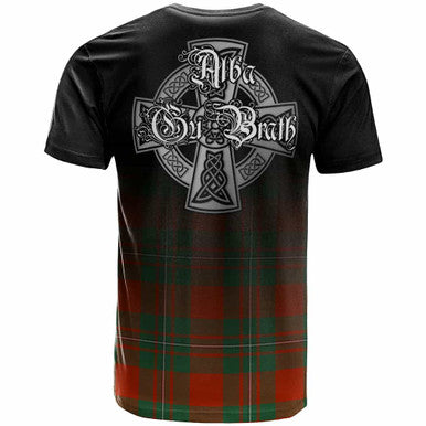 Scottish MacGregor Clan Crest Tartan T-Shirt - Alba Gu Brath Family Crest Celtic Inspired Back Side Tartan Plaid