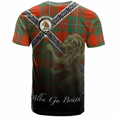 Scottish MacGregor Clan Crest Tartan T-Shirt - Celtic With Scotland Lion Back Side Tartan Plaid
