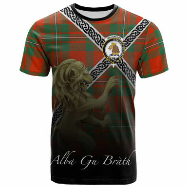 Scottish MacGregor Clan Crest Tartan T-Shirt - Celtic With Scotland Lion Front Side Tartan Plaid