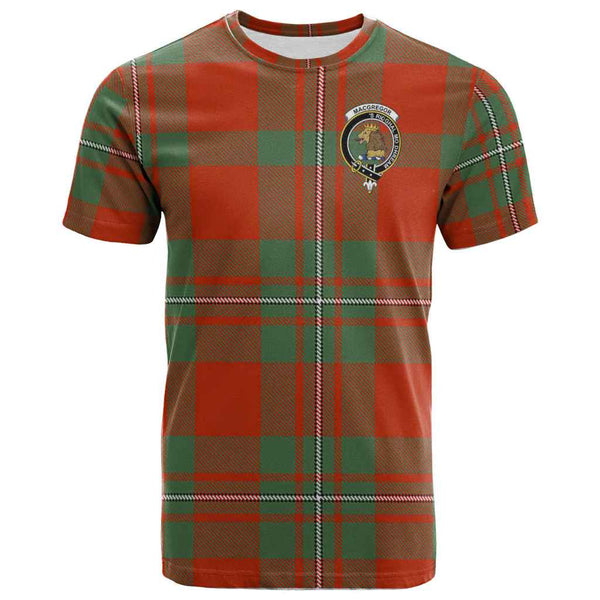 Scottish MacGregor Clan Crest Tartan T-Shirt Front Side Tartan Plaid