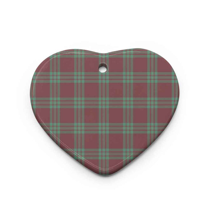 Scottish MacGregor Hunting Ancient Clan Tartan Ceramic Ornament Heart Shape Tartan Plaid