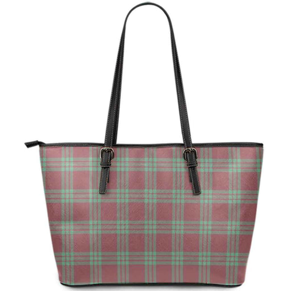 Scottish MacGregor Hunting Ancient Clan Tartan Leather Tote Tartan Plaid