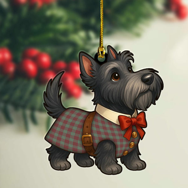 Scottish MacGregor Hunting Ancient Clan Tartan Ornament Scottie Dog Tartan Plaid