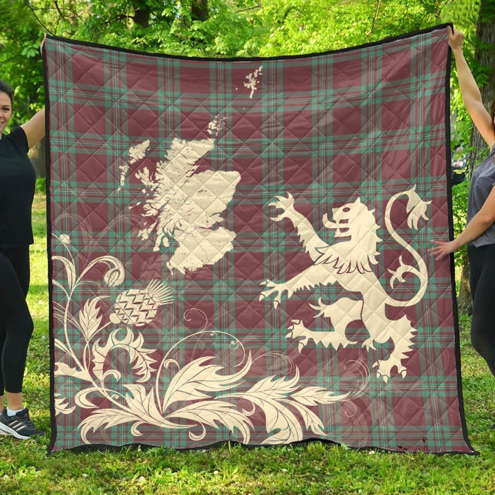 Scottish MacGregor Hunting Ancient Clan Tartan Quilt Rampant Lion with Thistle Tartan Plaid 1