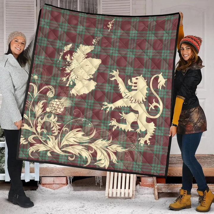 Scottish MacGregor Hunting Ancient Clan Tartan Quilt Rampant Lion with Thistle Tartan Plaid 2