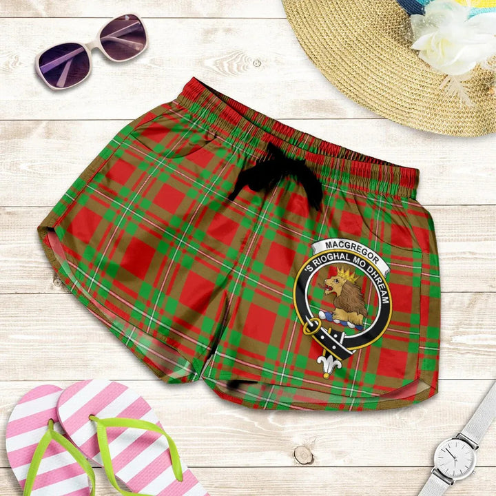 Scottish MacGregor Modern Clan Crest Tartan Women Shorts