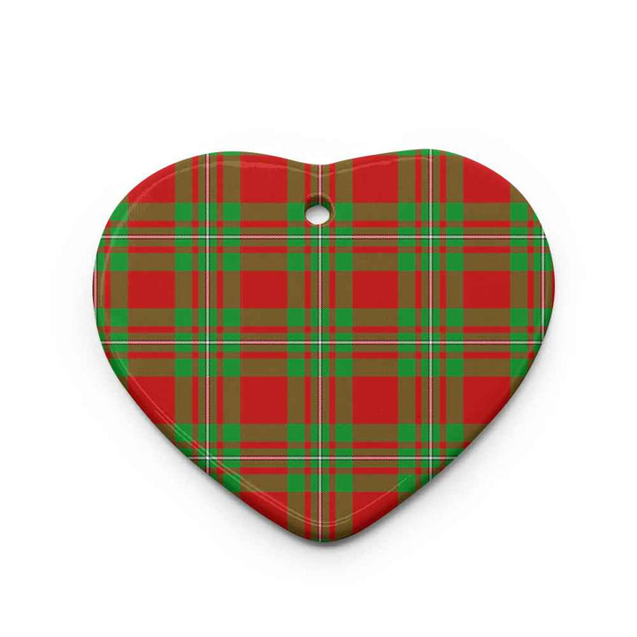Scottish MacGregor Modern Clan Tartan Ceramic Ornament Heart Shape Tartan Plaid