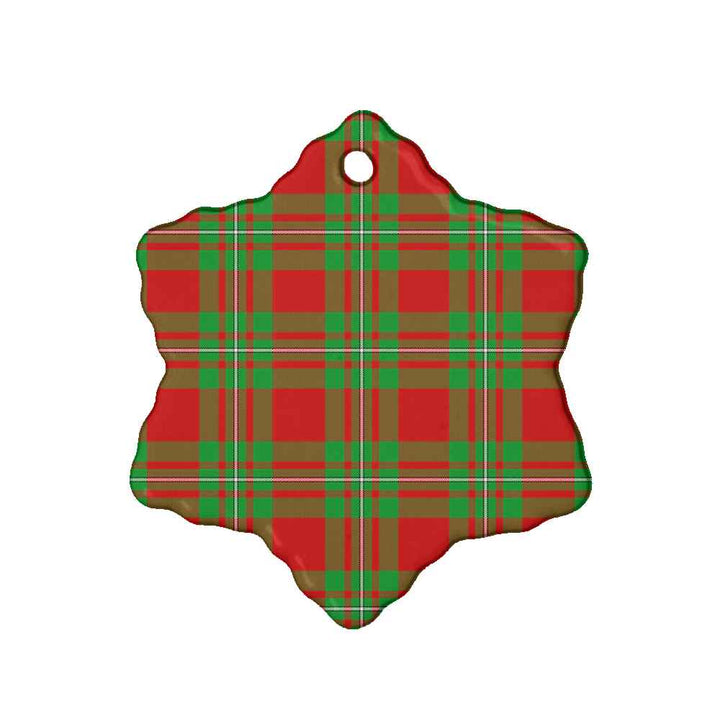 Scottish MacGregor Modern Clan Tartan Ceramic Ornament Snow Flake Shape Tartan Plaid