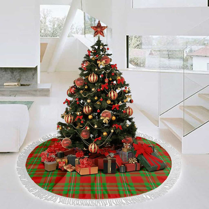 Scottish MacGregor Modern Clan Tartan Christmas Tree Skirt Tassels 3 Tartan Plaid