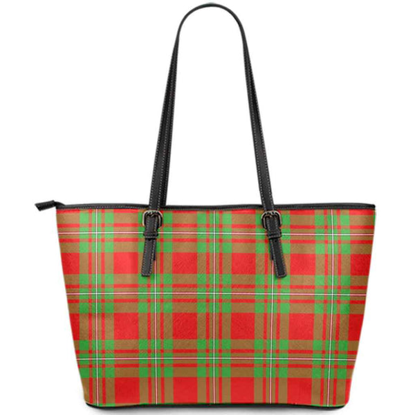 Scottish MacGregor Modern Clan Tartan Leather Tote Tartan Plaid