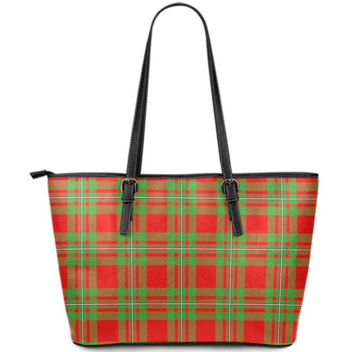 Scottish MacGregor Modern Clan Tartan Leather Tote Tartan Plaid