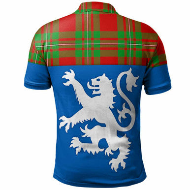 Scottish MacGregor Modern Clan Tartan Polo Shirt - Lion Rampant of Scotland With Flag Back Side Tartan Plaid