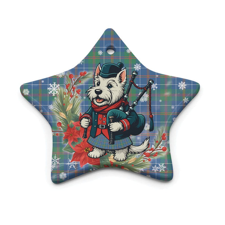 Scottish MacHardy Ancient Clan Tartan Ceramic Ornament Cute Scottish Terrier Dog Star Style Tartan Plaid