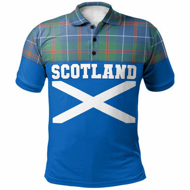 Scottish MacHardy Ancient Clan Tartan Polo Shirt - Lion Rampant of Scotland With Flag Front Side Tartan Plaid
