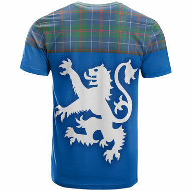 Scottish MacHardy Ancient Clan Tartan T-Shirt - Lion Rampant of Scotland With Flag Back Side Tartan Plaid