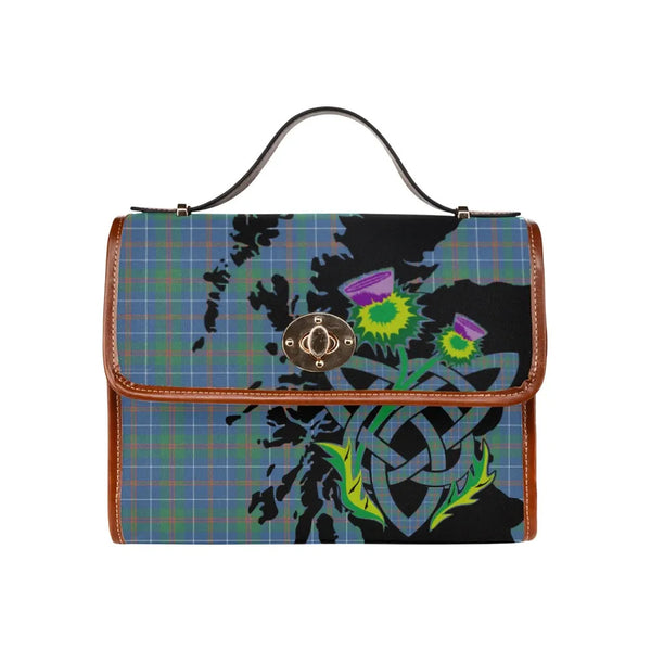 Scottish MacHardy Ancient Clan Tartan Waterproof Canvas Bag With Thistle Tartan Plaid 2