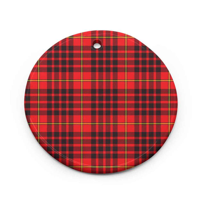 Scottish MacIan Clan Tartan Ceramic Ornament Circle Shape Tartan Plaid