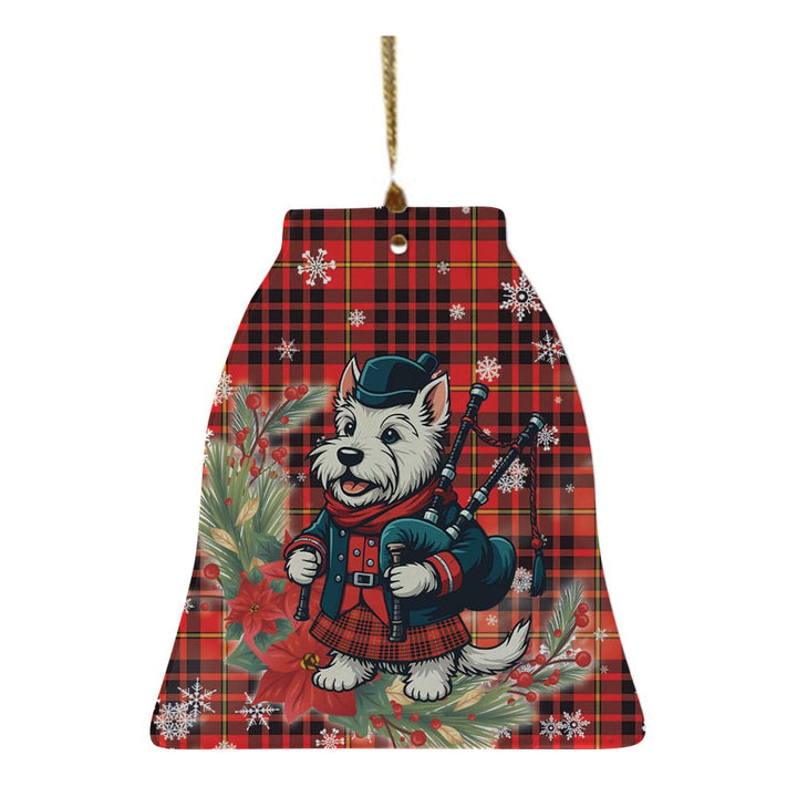 Scottish MacIan Clan Tartan Ceramic Ornament Cute Scottish Terrier Dog Bell Style Tartan Plaid